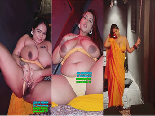 Oasi Das Nude Orange Saree Striping Video