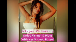 Nilanjana Chakrabarty Nude Strips Fishnet & Plays With Her Black Pussy