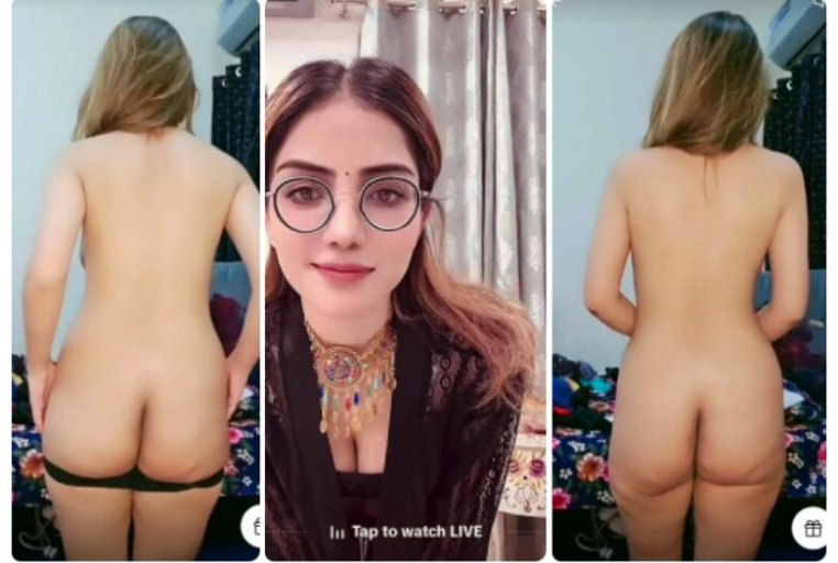 MISHIKA Hot Tiktoker Nude Tango Live Teasing Stripping with full face Licking Boobs, Slapping ASS