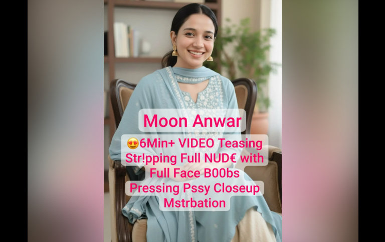 MOON ANWAR Beautiful Pakistani Tiktoker Nude Viral Chamet Live Stripping Boobs Pressing & Pussy Closeup Masturbation with Full Face