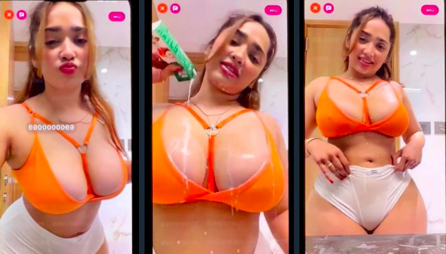 ADITI MISTRY New LIVE Leaked Banana Blowjob, Pouring Lassi on her Big Boobs & Pussy Saying “Oops Dikh rha hai guys”