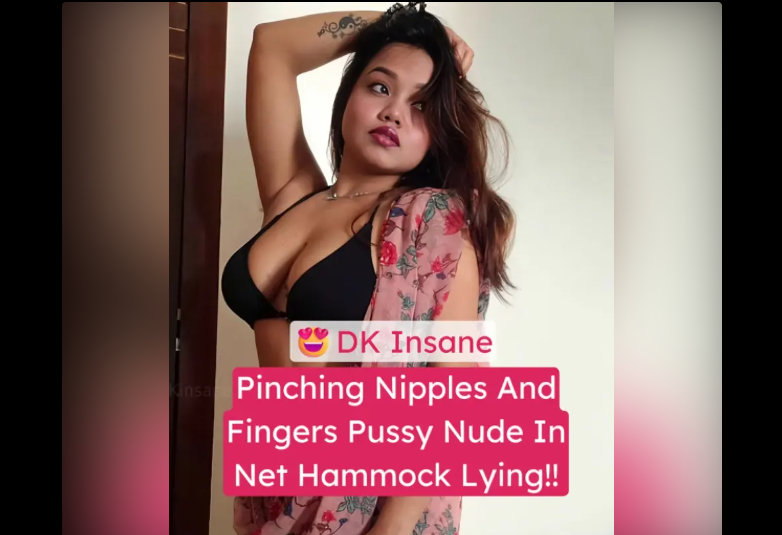 Insta Model DK Insane Nude Leaked Hard Nipples Pinching And Pussy Fingering In Net Hammock