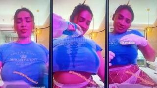 ADITI MISTRY New Nude LIVE Stripping Big Boobs Pressing, Huge ASS Slapping & Weet Nipple Tease with Full Face Final Part