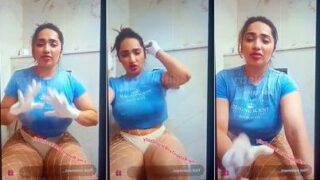 ADITI MISTRY New Nude LIVE Stripping Big Boobs Pressing, Huge ASS Slapping & Weet Nipple Tease with Full Face Part -2