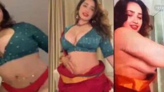 Aditi Mistry Nude Leaked Ass Tease & Big Boobs Press in Saree On Live – Part 1