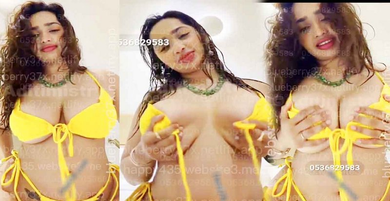 Aditi Mistry Nude Leaked Big Boobs, Nipples Expose in Yellow Bikini new Live Video – Part 2