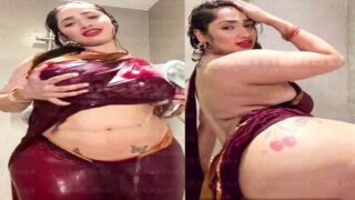 Aditi Mistry Nude Leaked Latest Big Boobs Nipples Visible & Ass Tease in Wet Saree Part 1