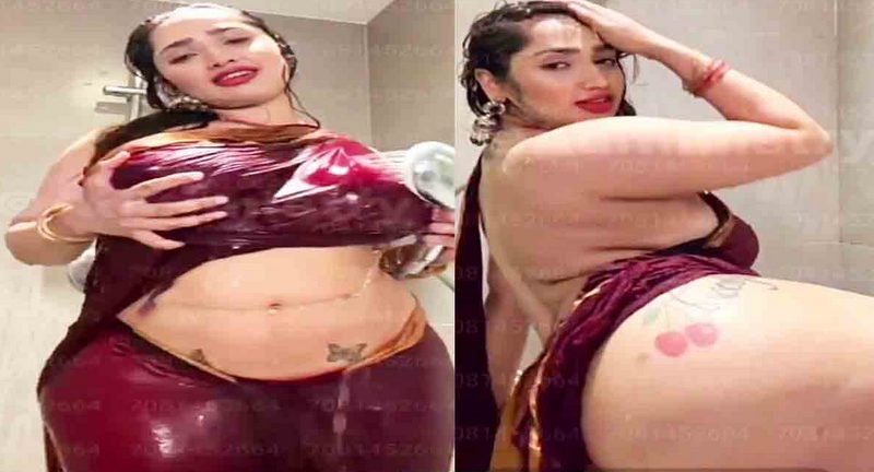 Aditi Mistry Nude Leaked Latest Big Boobs Nipples Visible & Ass Tease in Wet Saree Part 1