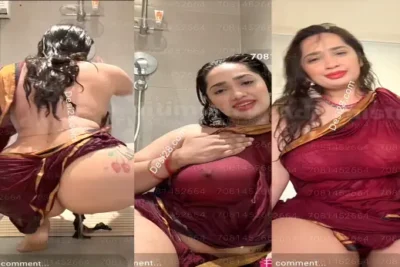 Aditi Mistry Nude Leaked Latest Big Boobs Nipples Visible & Ass Tease in Wet Saree Part 2