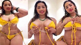 Aditi Mistry Nude in Pool leaked viral yellow Bra Panty Open big A$$ & Boobs Visible clip