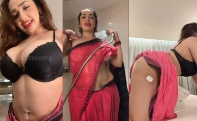 Aditi Mistry Nude Leaked Big Boobs, Nipples & Ass Tease in Wet Pink Saree – Part 1
