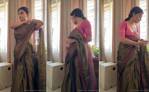 Resminair nude leaked striping saree video